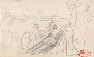 Reclining Figure with Children and Other Figures by George Romney
